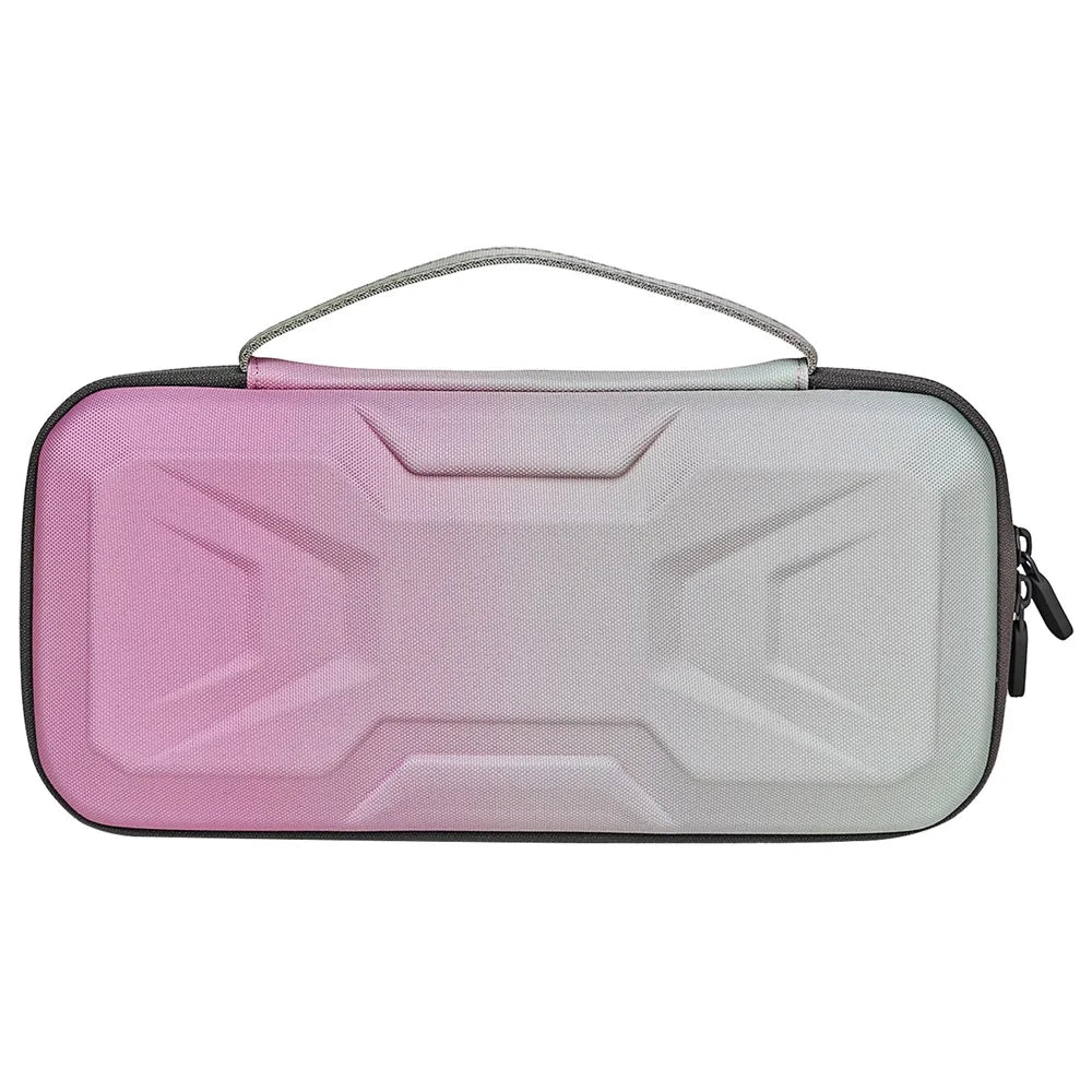 For Nintendo Switch 2 Console Mecha Style EVA Carrying Case with Cable Tie Joystick Caps Set - Gradient Pink - 2
