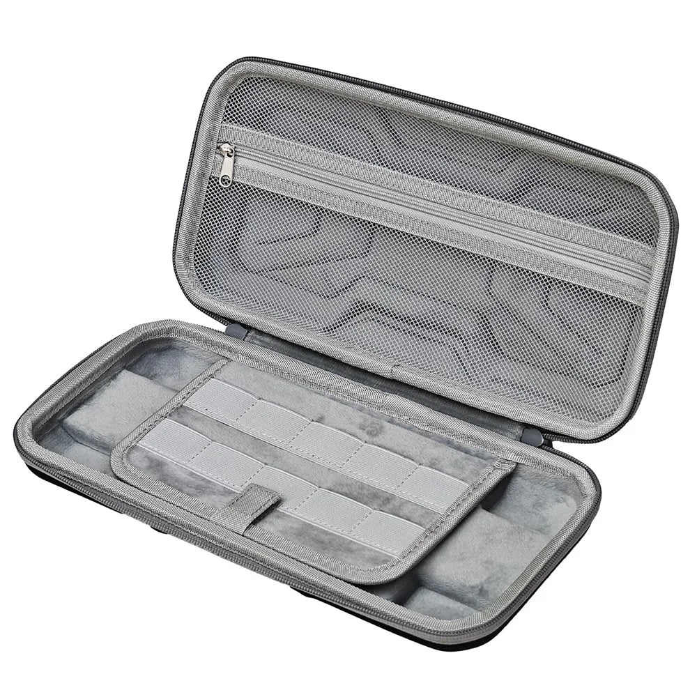 For Nintendo Switch 2 Console Mecha Style EVA Carrying Case with Cable Tie Joystick Caps Set - Gradient Pink - 3