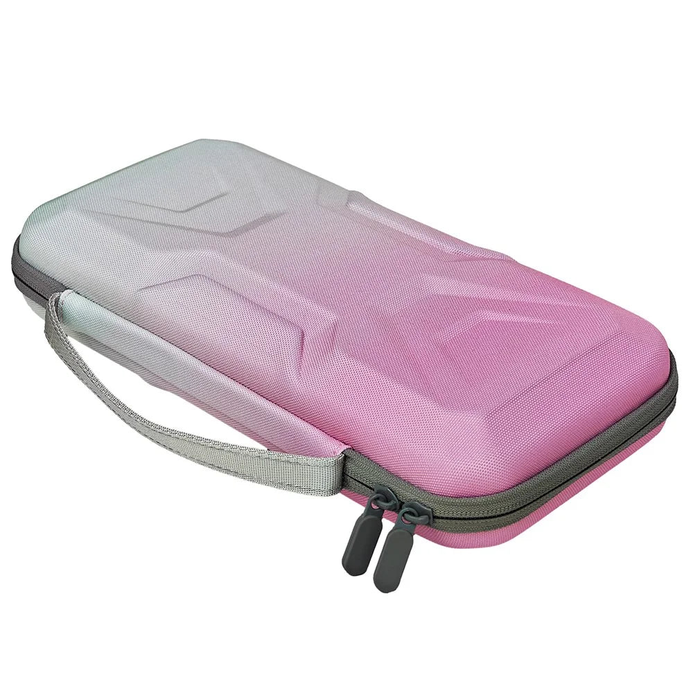 For Nintendo Switch 2 Console Mecha Style EVA Carrying Case with Cable Tie Joystick Caps Set - Gradient Pink - 5