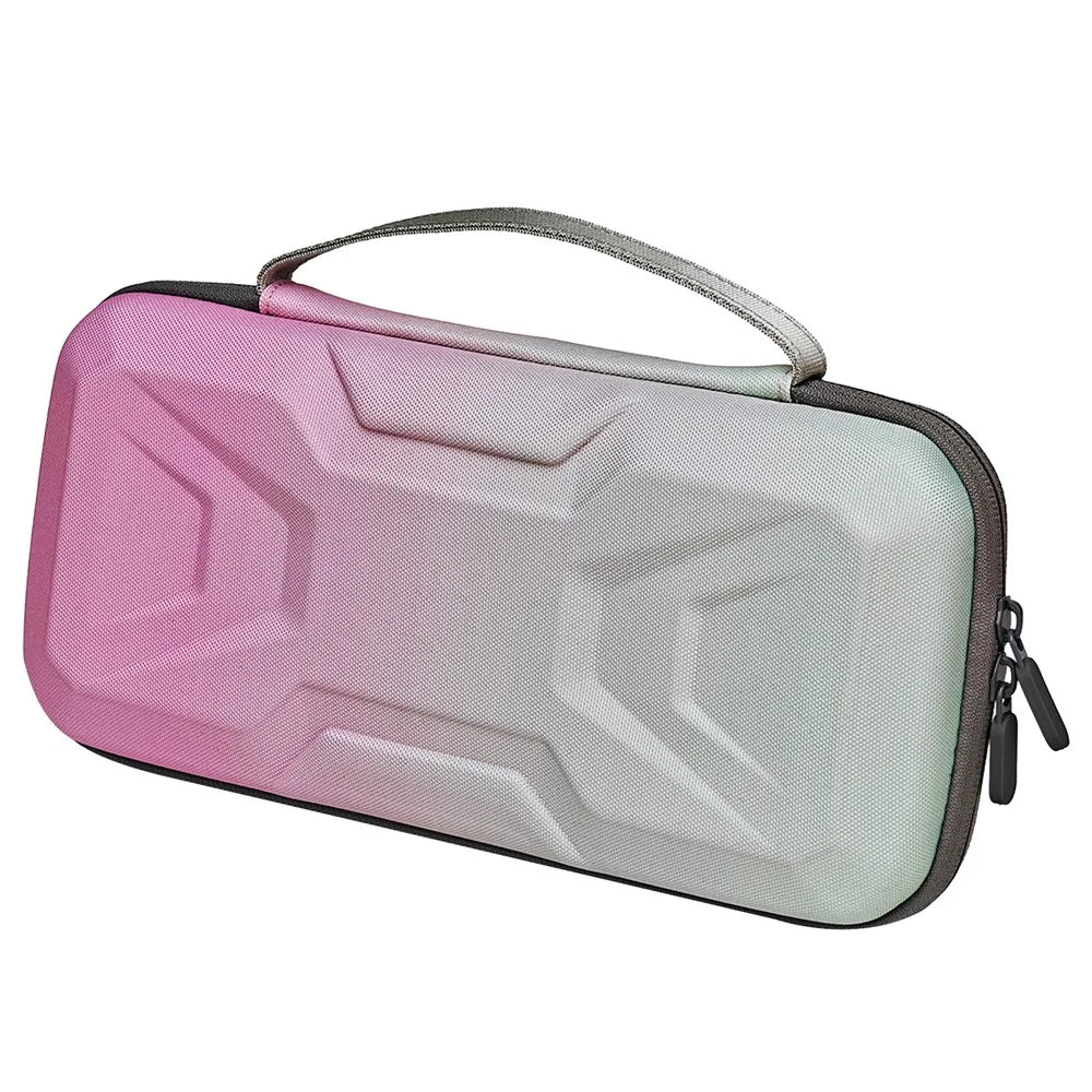 For Nintendo Switch 2 Console Mecha Style EVA Carrying Case with Cable Tie Joystick Caps Set - Gradient Pink - 6