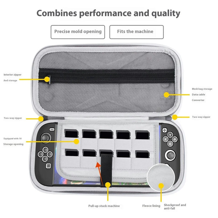 For Nintendo Switch 2 EVA Snowflake Fabric Handheld Carrying Case Shock Resistant Storage Bag - 2