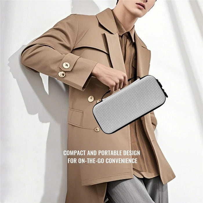 For Nintendo Switch 2 Console Storage Case Honeycomb EVA Carrying Bag with Game Card Compartment - White - 6