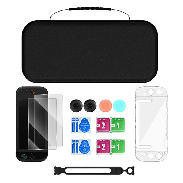 For Nintendo Switch 2 Gaming Console Accessories Storage Bag Protection Kit with Cable Silicone Tie - 1