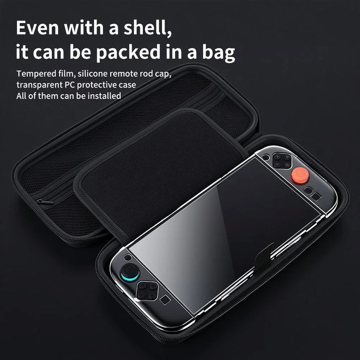 For Nintendo Switch 2 Storage Bag Kit with PC Detachable Hard Cover and Tempered Glass Films - 4