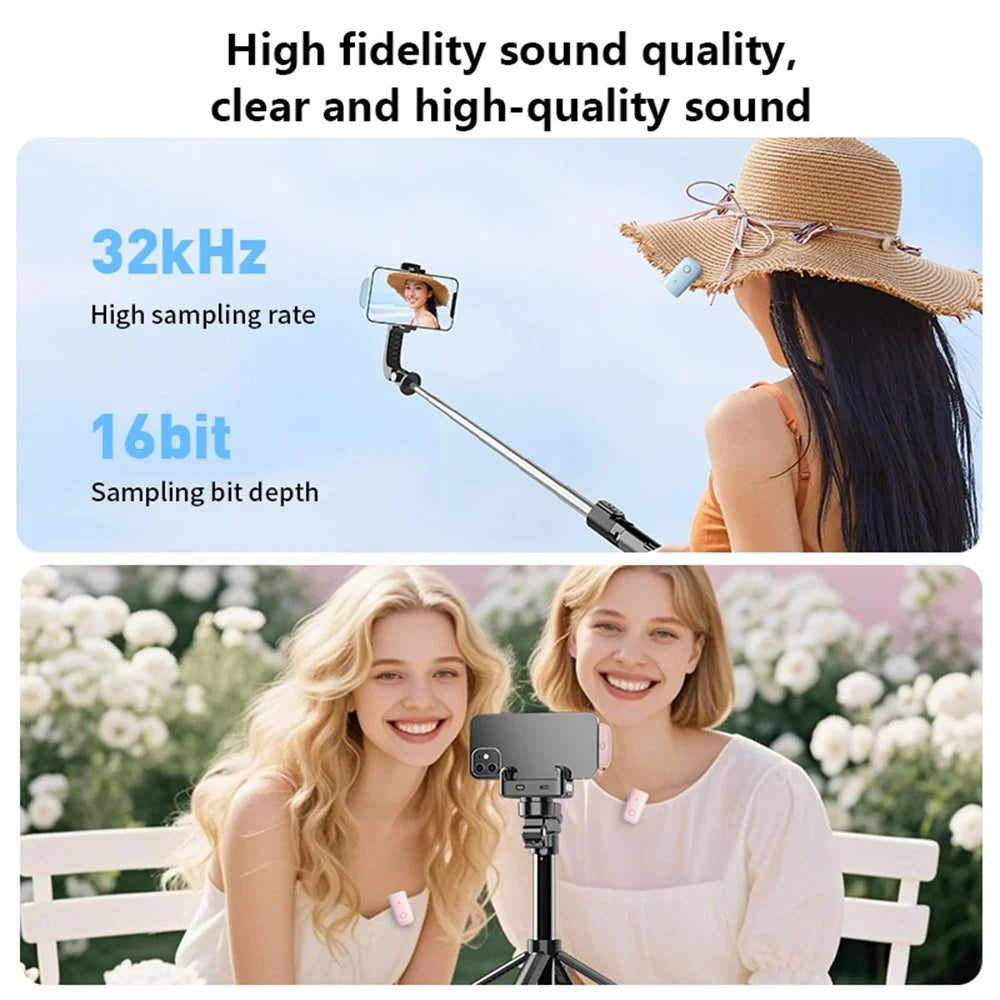M8 Wireless Lavalier Microphone Noise Reduction Lapel Mic for Video Recording - Black - 7