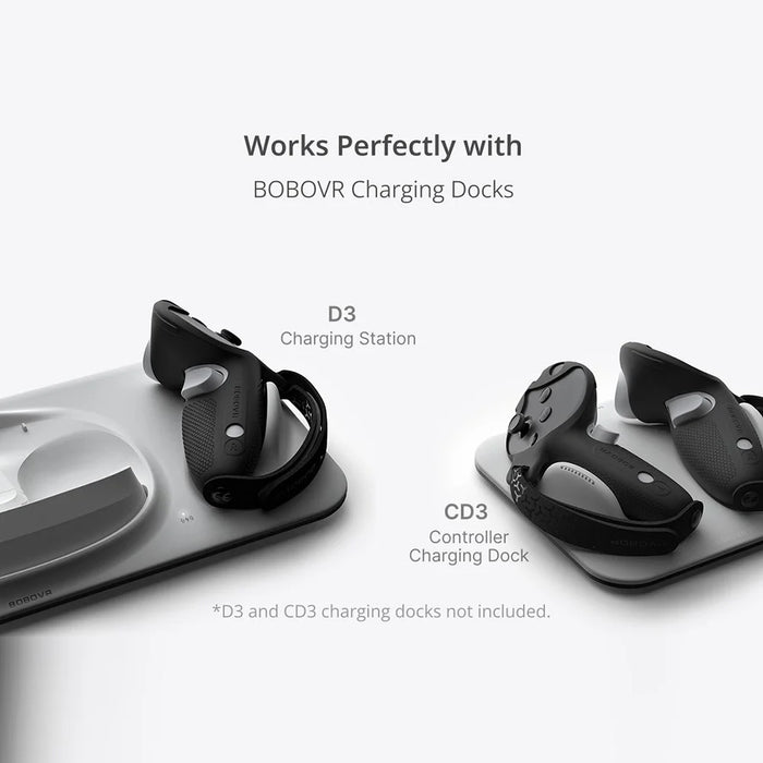 BOBOVR G3 For Meta Quest 3 / Quest 3S Controller Silicone Protective Grip Cover Set with Adjustable Knuckle Strap - 6