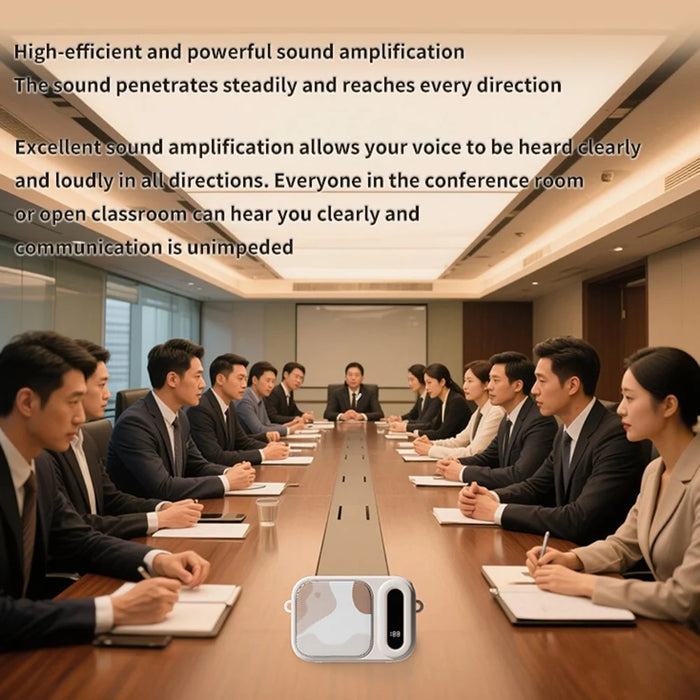 WK-01 Wireless Lavalier Microphone Bluetooth-Compatible Speaker Sound Amplifier for Teachers Meetings Performances - White - 4