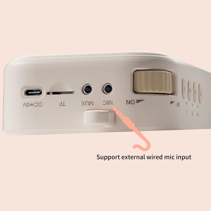 WK-01 Wireless Lavalier Microphone Bluetooth-Compatible Speaker Sound Amplifier for Teachers Meetings Performances - White - 7