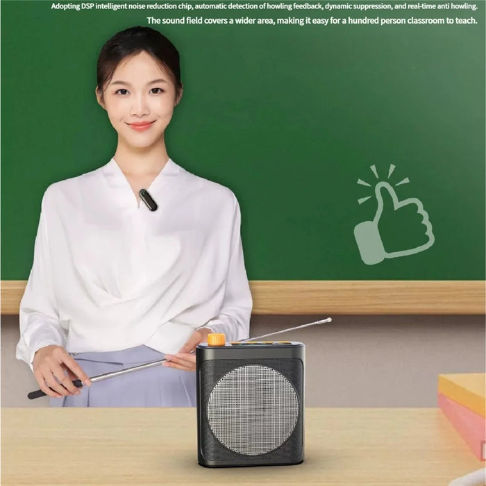 M29 Magnetic Wireless Clip-on Dual Microphone Portable Sound Amplifier for Teaching / Conferences / Performances - Black - 6