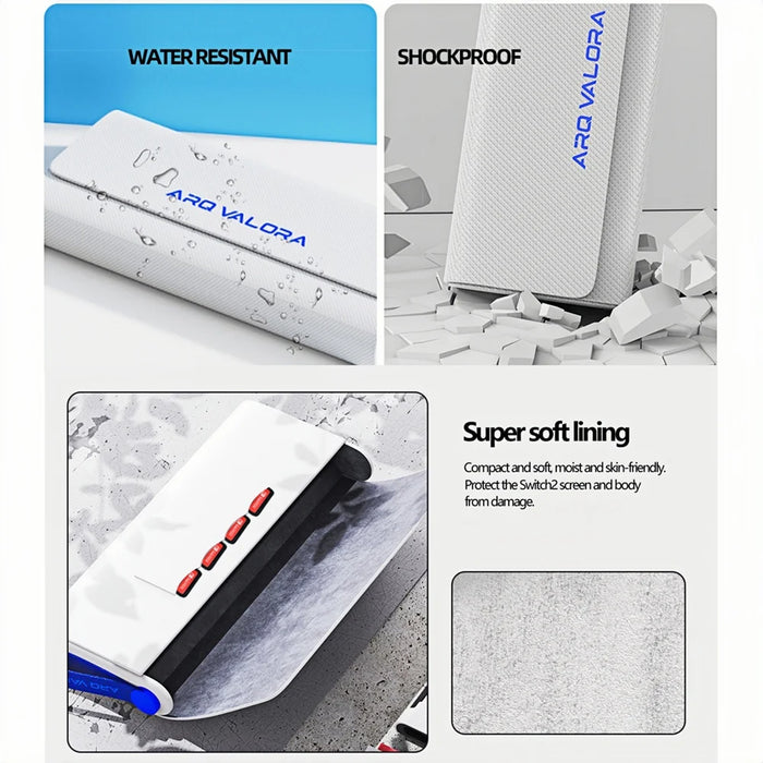 ARQ VALORA For Nintendo Switch 2 PU Leather Shockproof Carrying Case Portable Gaming Console Protective Storage Bag - 3