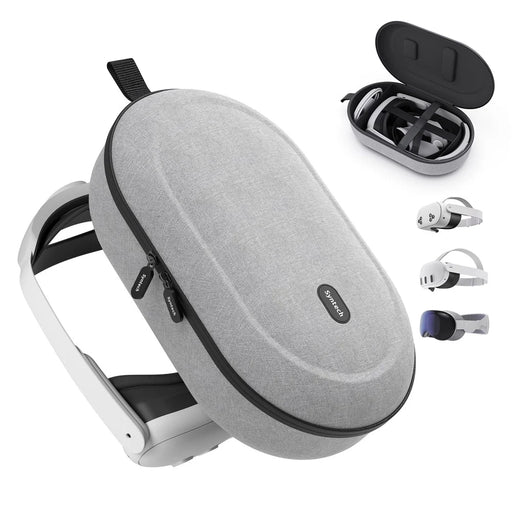 SYNTECH Size M Storage Case for Meta Quest 3S / Quest 3 / Quest 2 / Apple Vision Pro / Pico 4 / Pico 4 Ultra VR Headset Carrying Bag - Grey - 1
