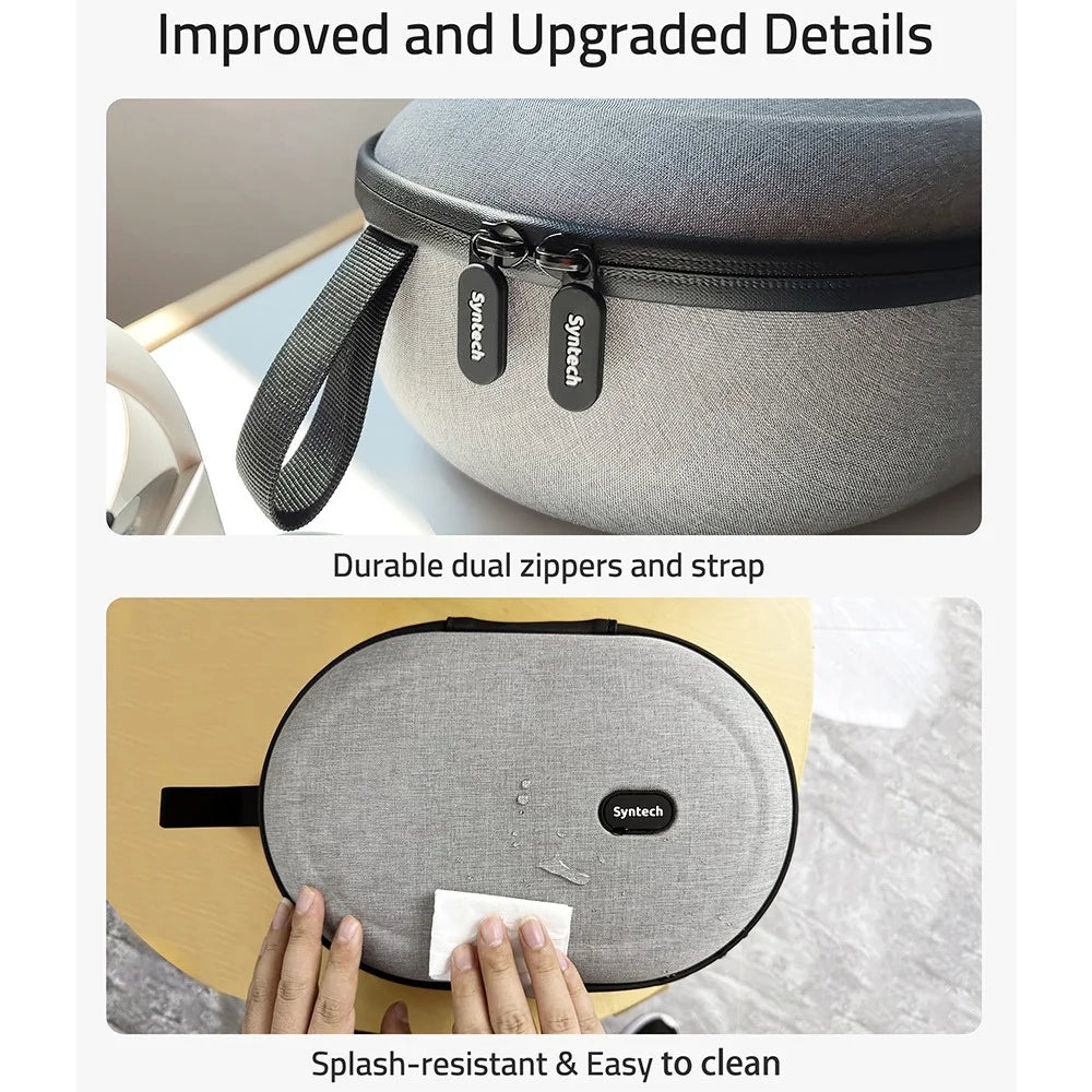 SYNTECH Size S Storage Case for Meta Quest 3S  /  Quest 3  /  Quest 2 VR Headset EVA Hard Shell Carrying Bag - Grey - 4