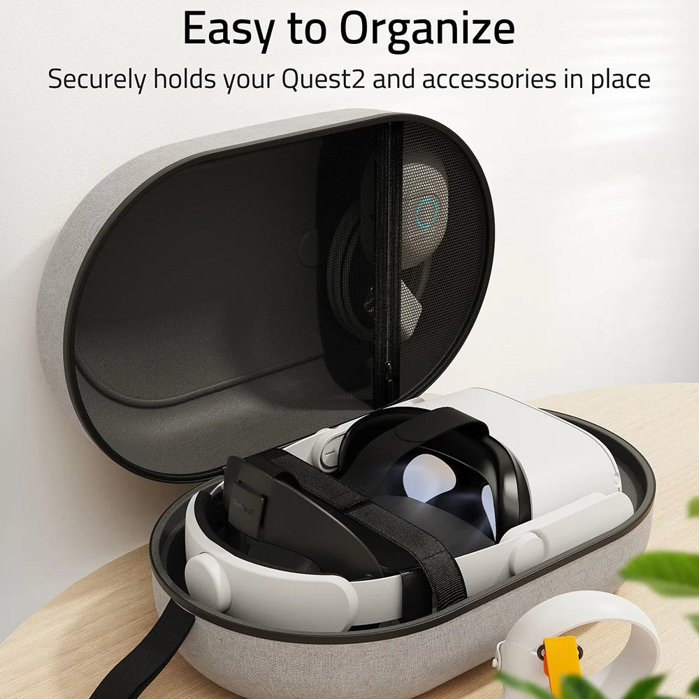 SYNTECH Size L Storage Case for Meta Quest 3S / Quest 3 / Quest 2 / Quest Pro / Pico 4 / Pico 4 Ultra VR Headset Carrying Bag - Grey - 4