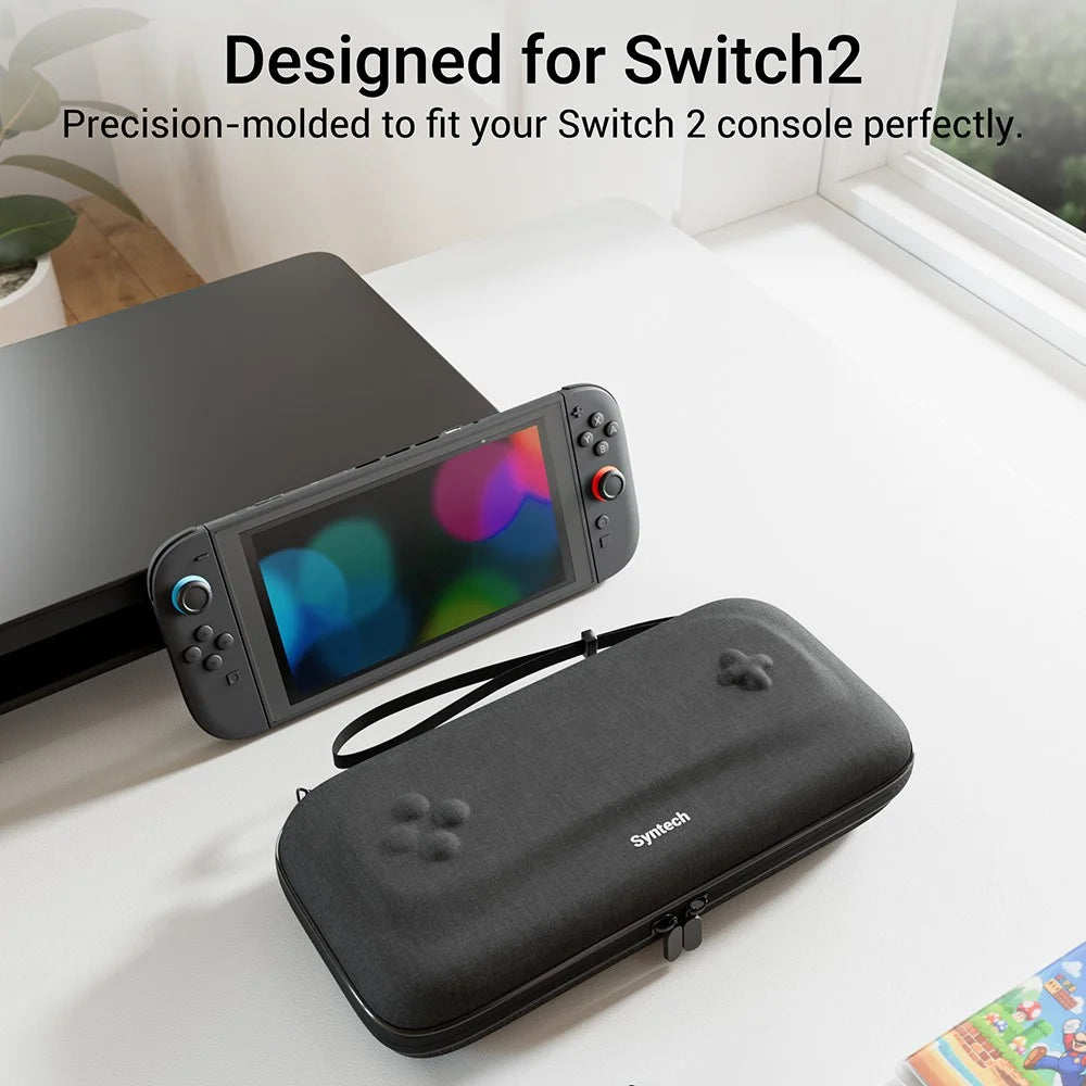 SYNTECH For Nintendo Switch 2 Carrying Case Game Cards Organizer Hard Shell Travel Storage Bag - Black - 2