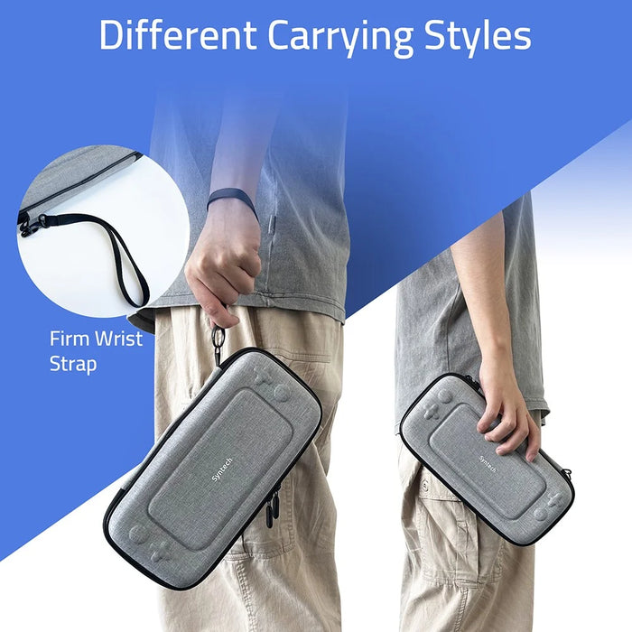 SYNTECH For Nintendo Switch  /  Switch OLED Carrying Case with 10 Game Card Slots Organizer Storage Bag - Grey - 7