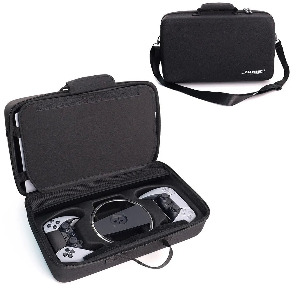 DOBE TP5-5511 Game Console Carrying Case for Sony PlayStation 5 Pro / 5 Slim EVA Hard Shell Protective Storage Bag with Zipper - Black - 1