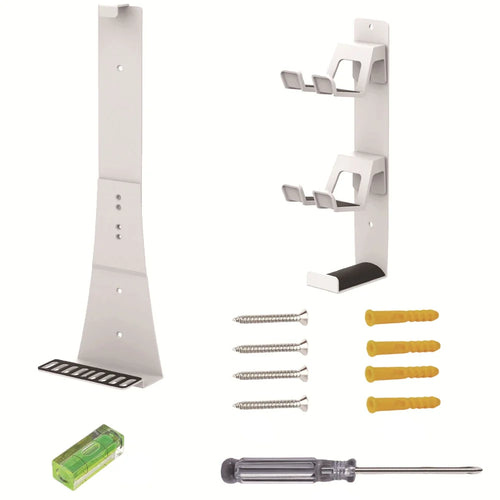 MZ-8005X Wall Mount Bracket For Sony PlayStation 5/5 Pro/5 Slim , 2 in 1 Metal Controller Headset Storage Rack - White - 1