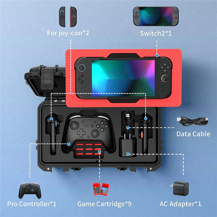 STARTRC GAMES Portable Waterproof Case for Nintendo Switch 2 Portable Hard Shell Game Console Storage Box - 3