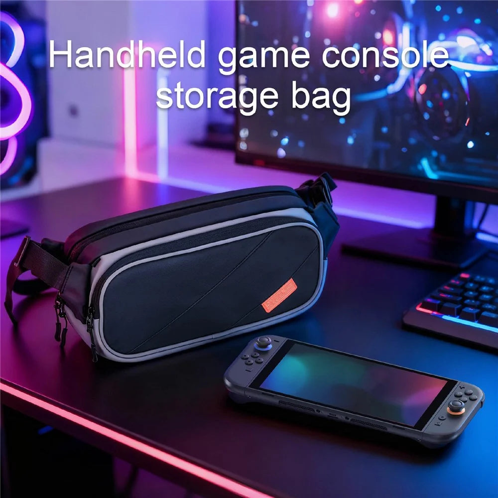 STARTRC GAMES Handheld Game Console Crossbody Bag with Hard Inner Lining Two-Way Zipper Storage Bag - 3