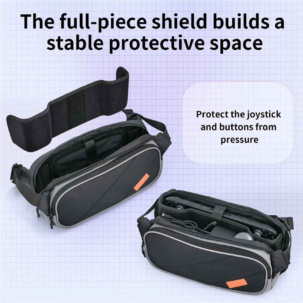 STARTRC GAMES Handheld Game Console Crossbody Bag with Hard Inner Lining Two-Way Zipper Storage Bag - 5