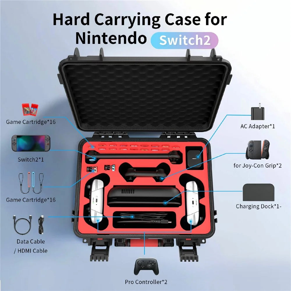 STARTRC GAMES For Nintendo Switch 2 Carrying Case Waterproof Storage Box Game Controllers Portable Travel Case - 2