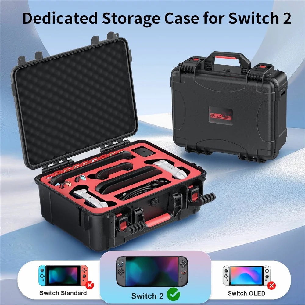 STARTRC GAMES For Nintendo Switch 2 Carrying Case Waterproof Storage Box Game Controllers Portable Travel Case - 7