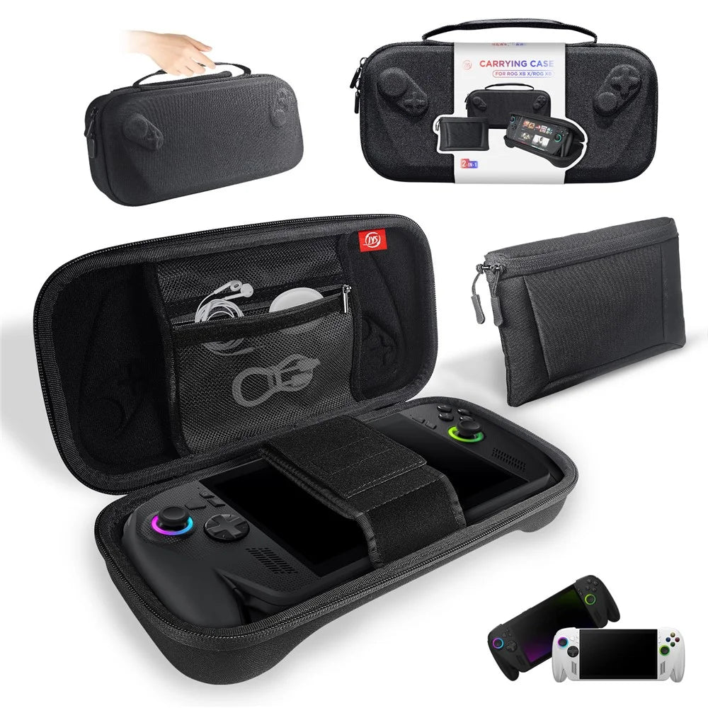 JYS-X158 For Asus ROG Xbox Ally X (2025) / Ally (2025) Handheld Console Storage Bag Waterproof Shockproof Protective Case with Detachable Accessory Pouch - 1