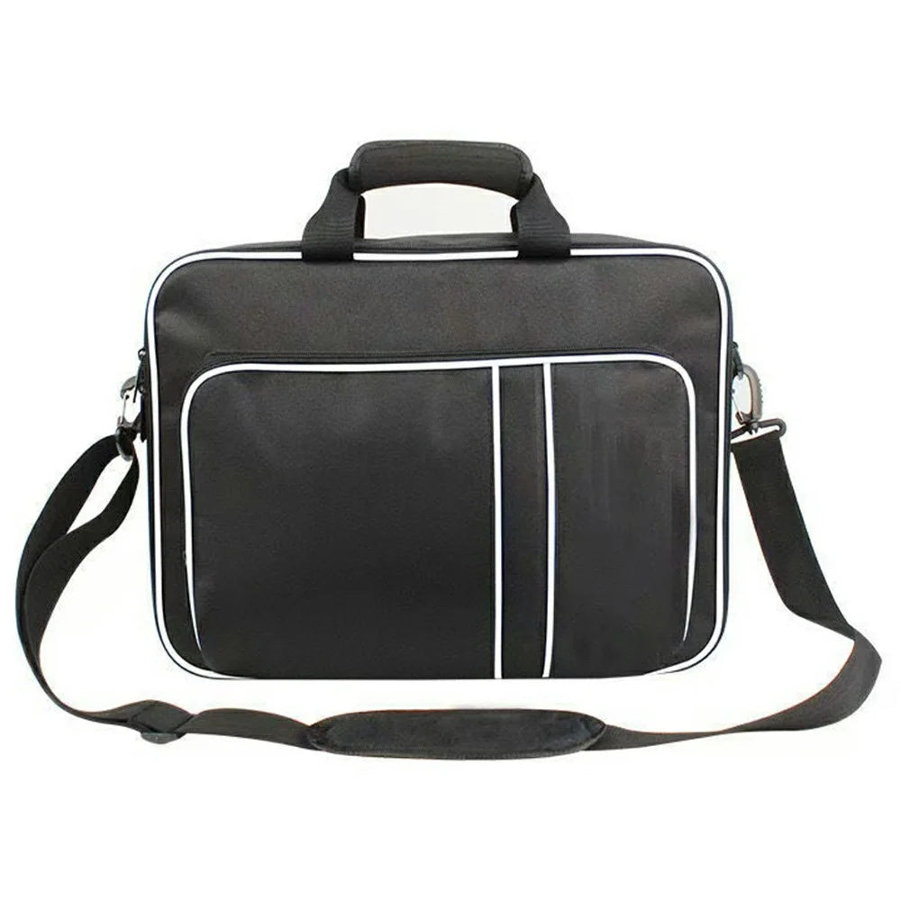 For Sony PlayStation 5 Carrying Case Game Console Portable Storage Bag Handheld Shoulder Strap Gaming Accessories Organizer - White Edge - 1