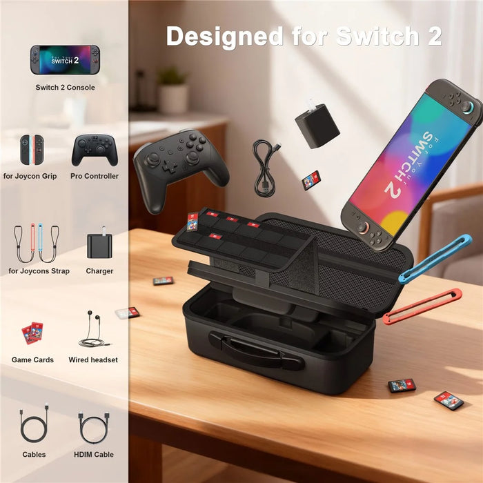 STARTRC GAMES For Nintendo Switch 2 Console / Switch 2 Pro Controller Carrying Case Travel PU Storage Bag - 4