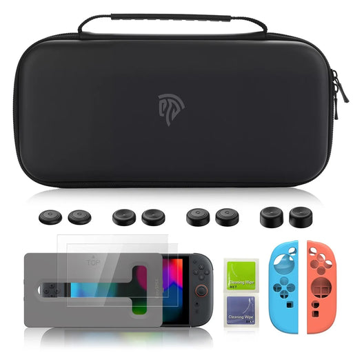 EASYSMX A04 4 in 1 For Nintendo Switch 2 Game Console Carrying Bag Screen Protector Joy-Con Cover Joystick Cap Set - 1