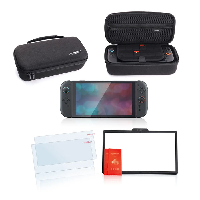 DOBE FOMIS ELECTRONICS TNS-51109 4 in 1 Protection Set for Nintendo Switch 2 Carrying Case with 2Pcs Screen Protector, Installation Tool - 3