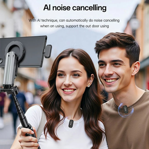 YESIDO KR22 Lavalier Microphone Set with Type-C Receiver AI Smart Noise Cancelling Mini Mic for Indoor / Outdoor - Black - 2