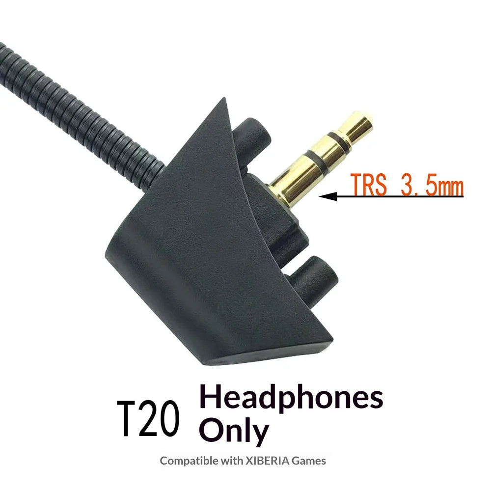 Replacement Noise-Canceling Boom Microphone for Siberia T20 Gaming Headset, Detachable Mic Headphones Accessory - Black - 3