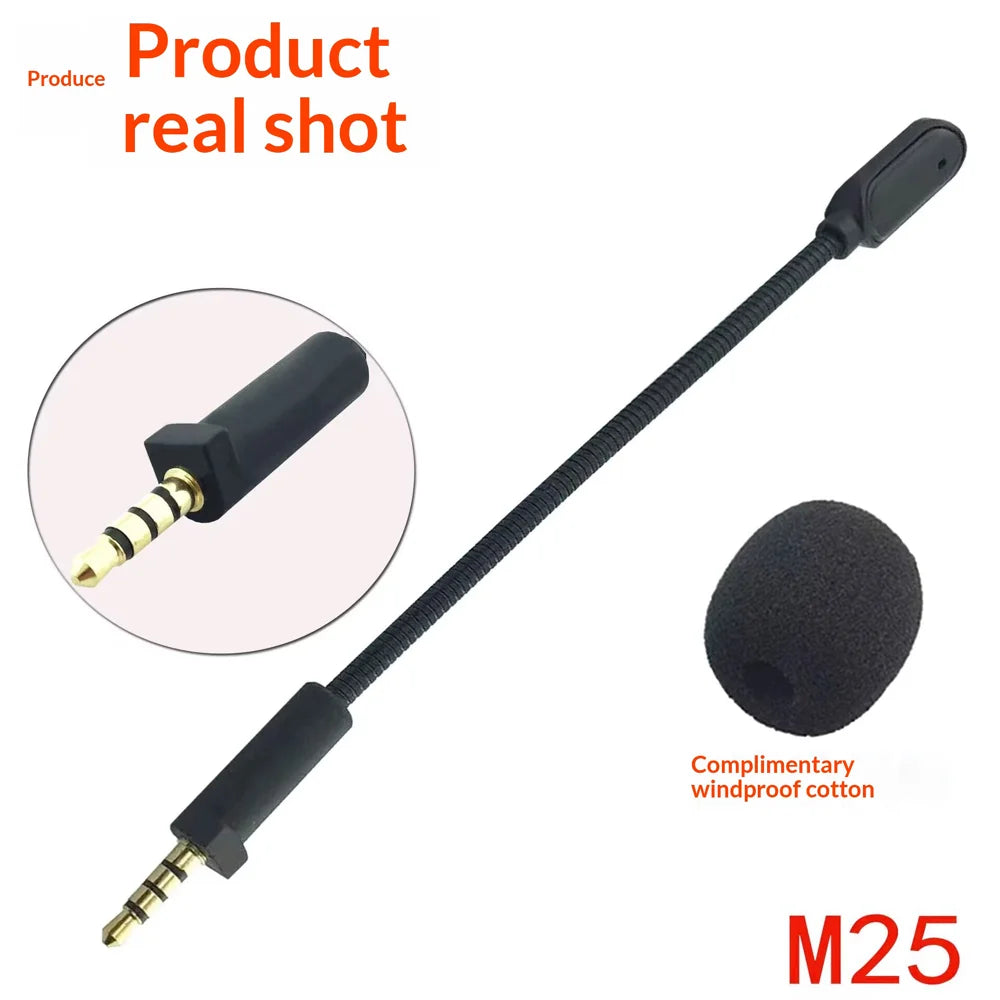 M25 Noise Cancelling Microphone for ASUS ROG Theta 7.1 Gaming Headset Detachable Boom Mic Headphones Accessories - Black - 7