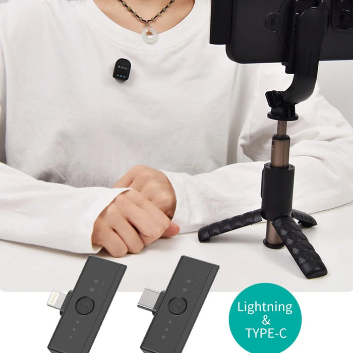 DEVIA H01 Wireless Microphone Ultra1 Low Latency Magnetic Clip-On Mic for Live Streaming (Mini Version) - Black - 3