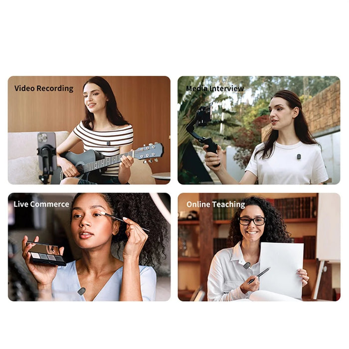 DEVIA H01 Wireless Microphone Ultra1 Low Latency Magnetic Clip-On Mic for Live Streaming (Mini Version) - Black - 4
