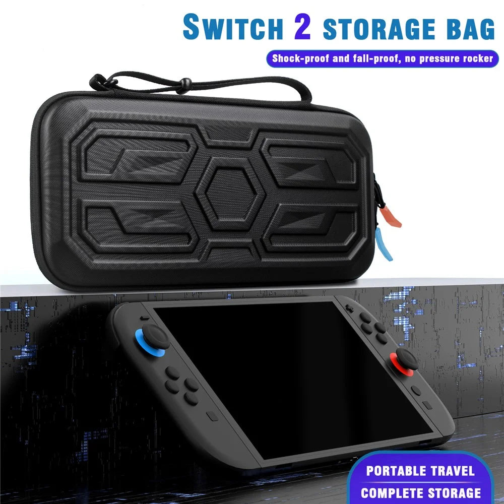 Portable Carrying Case for Nintendo Switch 2 EVA Hard Shell Protective Storage Bag with 2Pcs Joystick Caps - 2