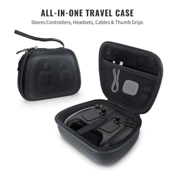 JYS SDM009 Controller Carrying Case for Steam Controller  /  Switch Pro  /  Switch 2 Pro  /  PS5  /  PS4  /  Xbox Hard EVA Travel Storage Bag - Black - 3