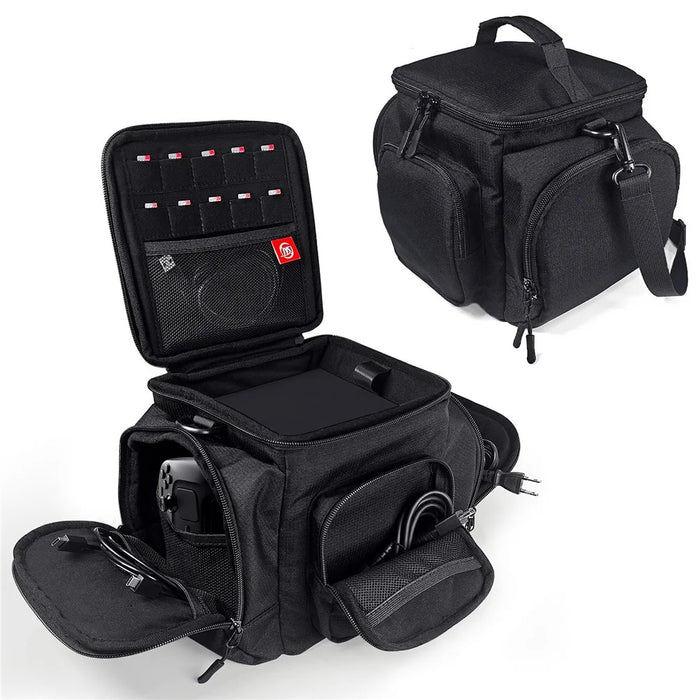 JYS SDM002 Multi-Functional Carrying Case for Steam Machine  /  Steam Deck Console Travel Storage Bag with Shoulder Strap Waterproof Protective Pouch - Black - 1