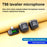 T98 Dual Wireless Lavalier Microphone Set AI Noise Reduction Digital Display Type-C Lavalier Mic (2 Microphones+1 Receiver) - 3