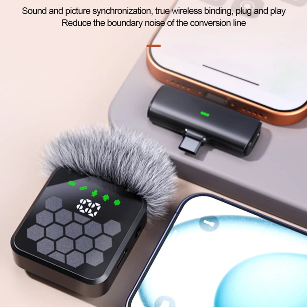 QY66 4-in-1 Wireless Lavalier Microphone System 30m Range Digital Display Lavalier Mic (4 Receivers+1 Microphone) - 7