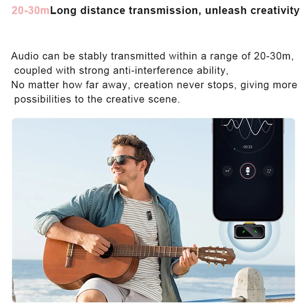 QY88 Wireless Lavalier Microphone Set with Charging Case Digital Display Magnetic Clip-on Lavalier Mic (2 Microphones+2 Receivers) - Black - 3