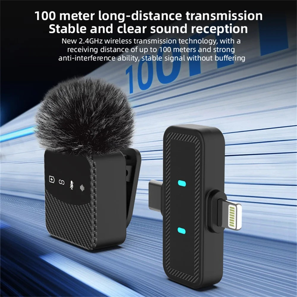 MS9 Wireless Lavalier Microphone 2.4GHz 20m Transmission CD-Level Audio Magnetic Lavalier Mic for Live Streaming (2 Microphones+1 Receiver) - Black - 5