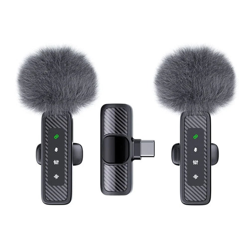 QY22 2.4G Wireless Lavalier Microphone Type-C 20m Range Lavalier Mic for Live Streaming Interview (2 Microphones+1 Receiver) - 1