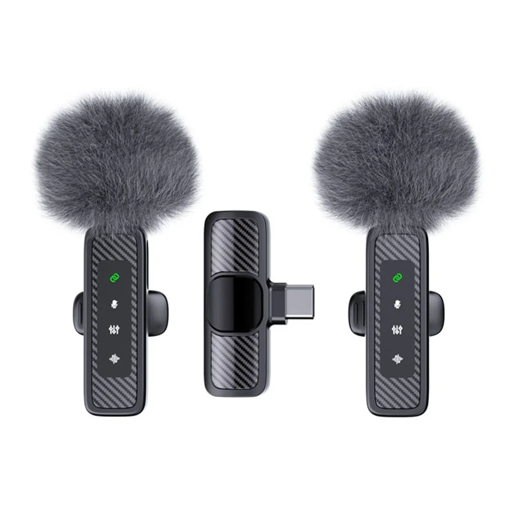QY22 2.4G Wireless Lavalier Microphone Type-C 20m Range Lavalier Mic for Live Streaming Interview (2 Microphones+1 Receiver) - 1