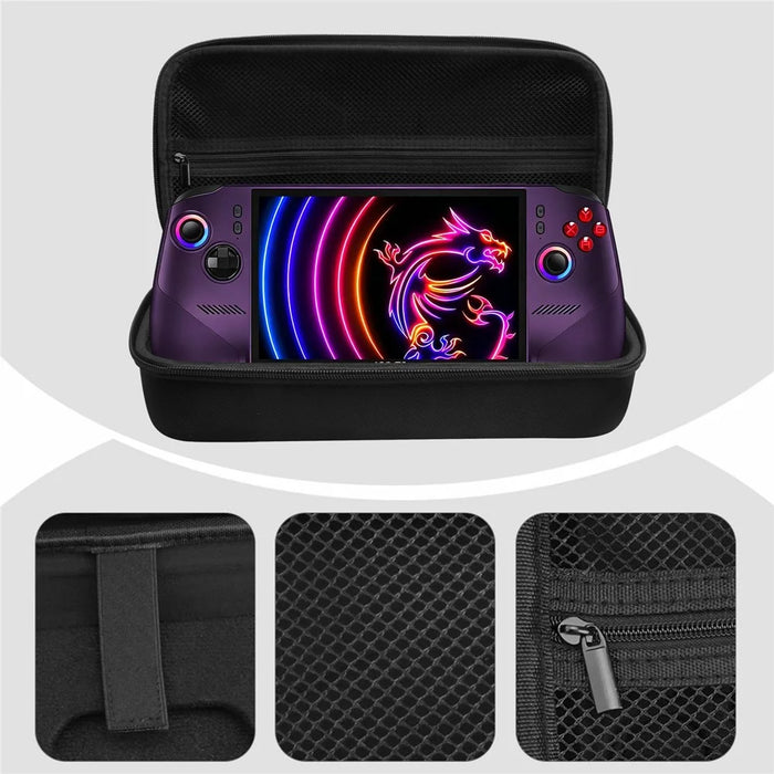 Carrying Case for MSI Claw 8 EX AI+ Gaming Console Portable EVA Hard Travel Bag with Mesh Pocket - Black - 4
