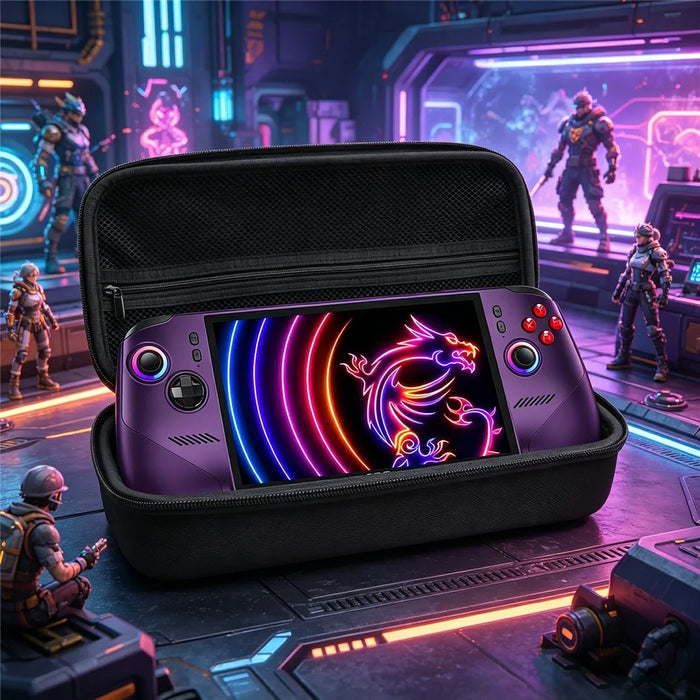 Carrying Case for MSI Claw 8 EX AI+ Gaming Console Portable EVA Hard Travel Bag with Mesh Pocket - Black - 5