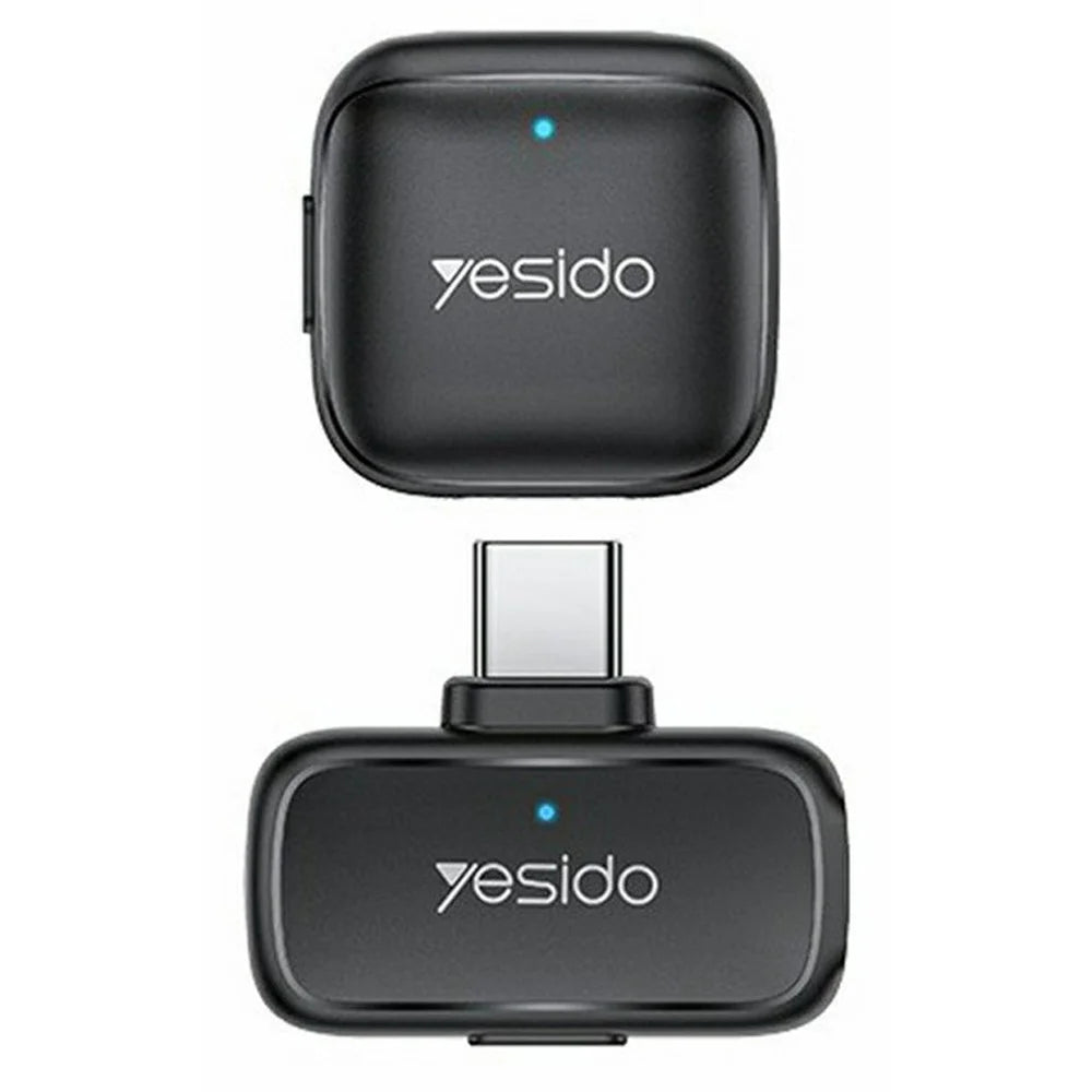 YESIDO KR27 Type-C Plug Dual Mode 2.4GHz Wireless Lavalier Microphone, 1 Transmitter + 1 Receiver - Black - 1