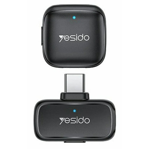 YESIDO KR27 Type-C Plug Dual Mode 2.4GHz Wireless Lavalier Microphone, 1 Transmitter + 1 Receiver - Black - 1