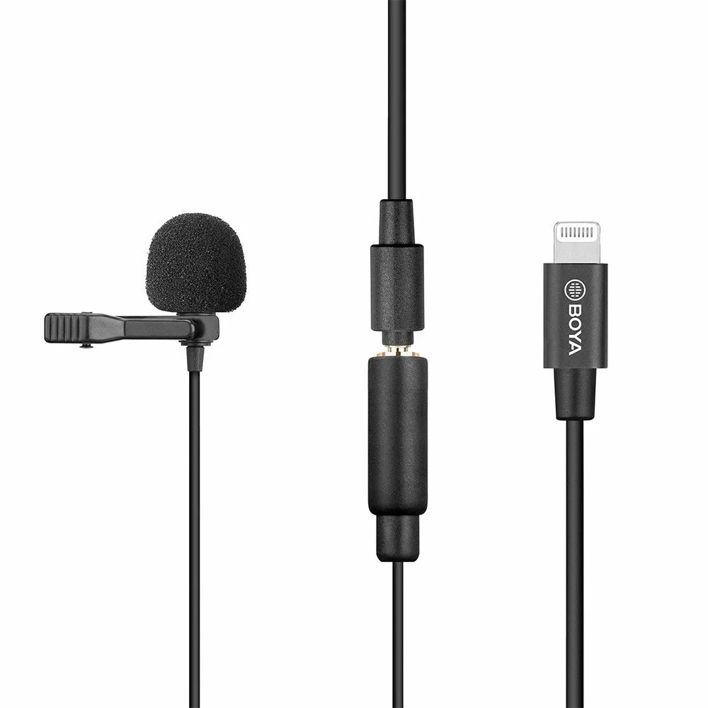 BOYA BY-M2 Lavalier Microphone Omnidirectional Condenser Mic with 3.5mm TRS Cable Detachable Single Head for iOS Smartphone - 1
